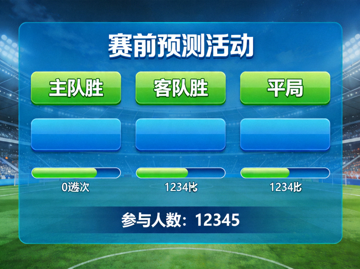 球迷社区赛前预测活动页面截图 - 显示投票选项和参与人数